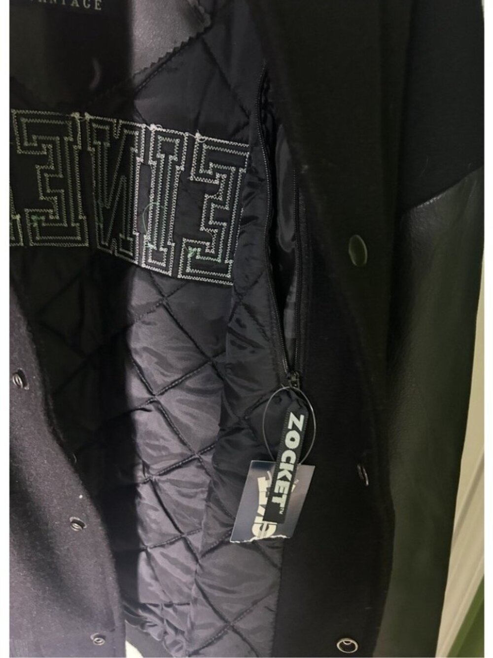 Heineken Heavy Wool & Leather Embroidered Black Varsity Jacket Size L NEW W/TAGS - Picture 4 of 6